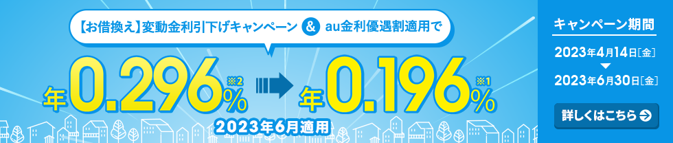 お借換えのお客さま限定 変動金利引下げキャンペーン